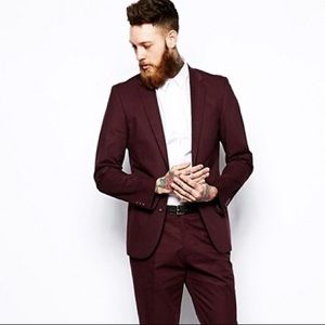 Burgundy Slim Fit Suit
